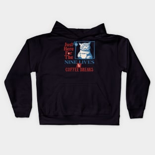 Cats, Nine Live And Coffee Breaks Kids Hoodie